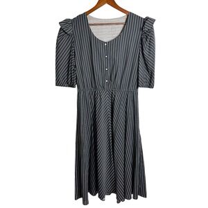 VTG 70s ILGWU Union Made Puff Sleeve Fit & Flare‎ Dress Cottagecore, Prairie 16